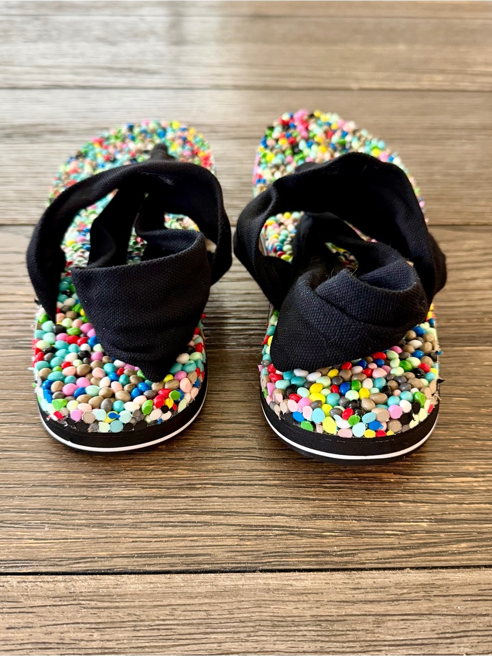 NEW Sanuk Bubble Sling Sandals Women's 8 Static Black Multicolor Comfort Shoe - Picture 6 of 8